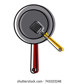 Skillet and turner kitchen utensils