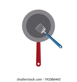 Skillet and turner kitchen utensils