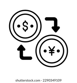 A skillfully crafted vector of currency exchange in trendy style, unique money exchange icon