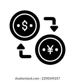 A skillfully crafted vector of currency exchange in trendy style, unique money exchange icon
