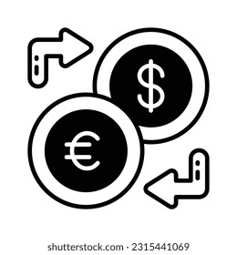 A skillfully crafted vector of currency exchange in trendy style, unique money exchange icon