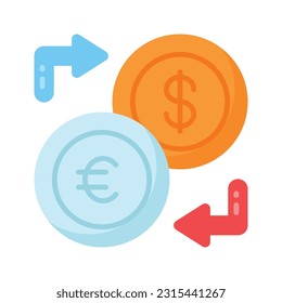 Un vector de cambio de divisas hábilmente diseñado al estilo moderno, un icono único de cambio de dinero