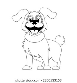 Skillfully puppy in a energize shape, crushing for children's coloring books. Cartoon style, Vector Illustration