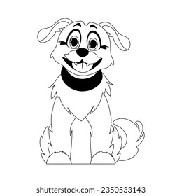 Skillfully puppy in a energize shape, pressing for children's coloring books. Cartoon style, Vector Illustration