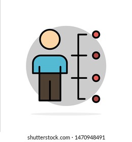 Skills, Abilities, Employee, Human, Man, People Abstract Circle Background Flat color Icon. Vector Icon Template background