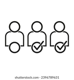 Skills checklist of company candidate icon. Human avatar. Vector illustration. EPS 10.