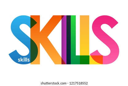 SKILLS colorful letters banner