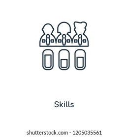 Skills concept line icon. Linear Skills concept outline symbol design. This simple element illustration can be used for web and mobile UI/UX.