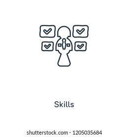 Skills concept line icon. Linear Skills concept outline symbol design. This simple element illustration can be used for web and mobile UI/UX.