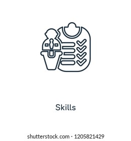 Skills concept line icon. Linear Skills concept outline symbol design. This simple element illustration can be used for web and mobile UI/UX.