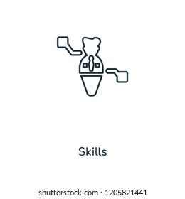 Skills concept line icon. Linear Skills concept outline symbol design. This simple element illustration can be used for web and mobile UI/UX.