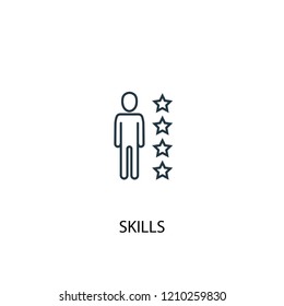 skills concept line icon. Simple element illustration. skills  concept outline symbol design. Can be used for web and mobile UI/UX