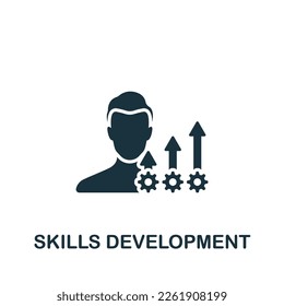 Skills development icon. Monochrome simple sign from employee benefits collection. Skills development icon for logo, templates, web design and infographics.
