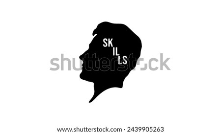 Skills emblem, black isolated silhouette