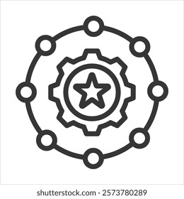 Skills Framework Outline Icon Vector Illustration