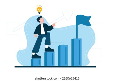 Juego de ilustraciones vectoriales de concepto abstracto de ganancia de habilidades. Desarrollo profesional, cambio de carrera, metáfora abstracta del éxito laboral
