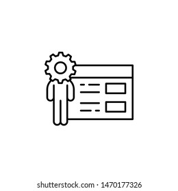 Skills gear candidate icon. Element of business motivation line icon