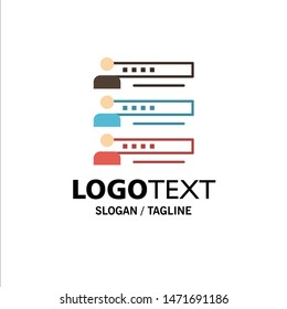 Skills, Graphs, People, Profile, Settings, Statistics, Team Business Logo Template. Flat Color