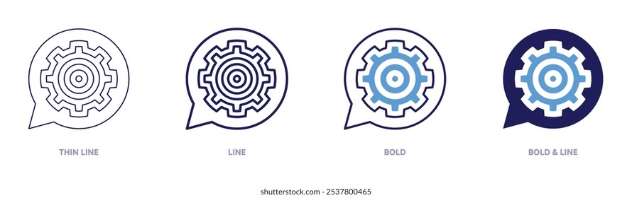 Skills icon in 4 different styles. Thin Line, Line, Bold, and Bold Line. Duotone style. Editable stroke.