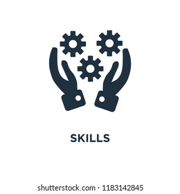 Skills icon. Black filled vector illustration. Skills symbol on white background. Can be used in web and mobile.