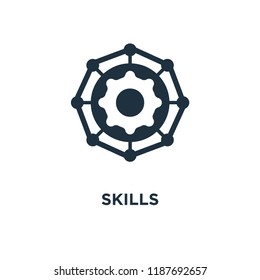 Skills icon. Black filled vector illustration. Skills symbol on white background. Can be used in web and mobile.