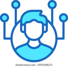 Skills Icon Blue Color Vector Illustration