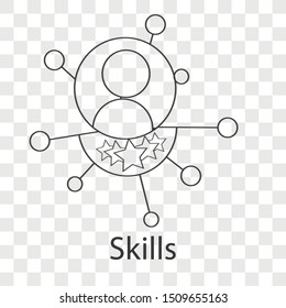 Skills icon concept on transparency background. Business consult idea design. Line vector illustration use for your project. 