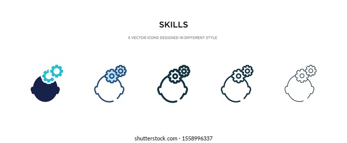 skills icon in different style vector illustration. two colored and black skills vector icons designed in filled, outline, line and stroke style can be used for web, mobile, ui