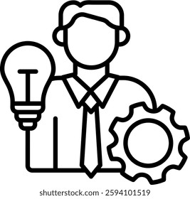 Skills Icon Line Vector Illustration