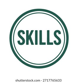 Vector del sello del logotipo del icono de las habilidades en el fondo blanco
Icono de sello de Vector