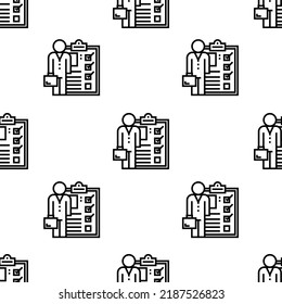 skills icon pattern. Seamless skills pattern on white background.