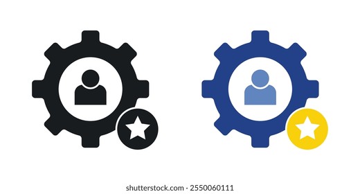 Skills icon set in black and colored version