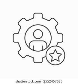 Skills icon set in blackthin line style.