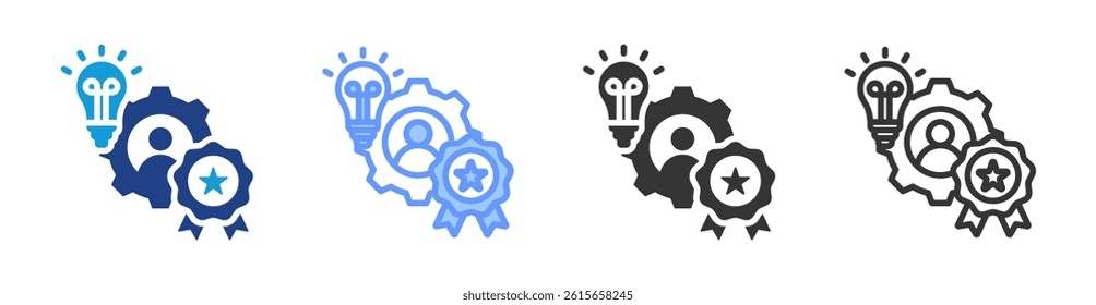 Skills icon set multiple style collection