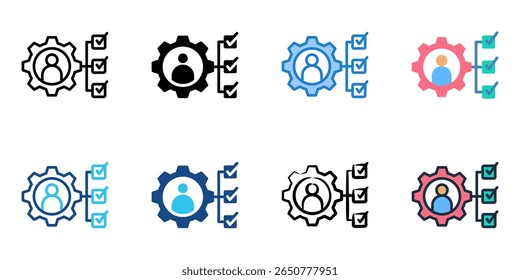 Ícone Habilidades definir coleção de vários estilos 
