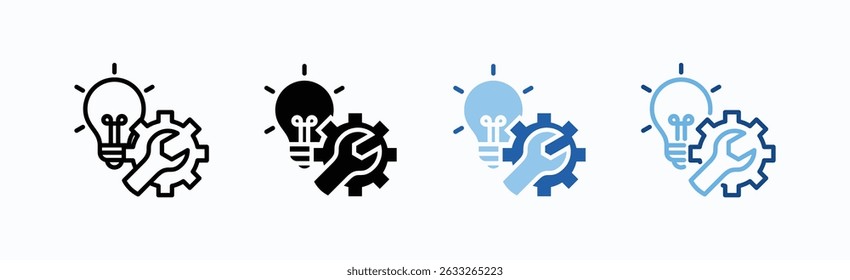 Skills Icon Sheet Multiple Style Collection Isolated Vector