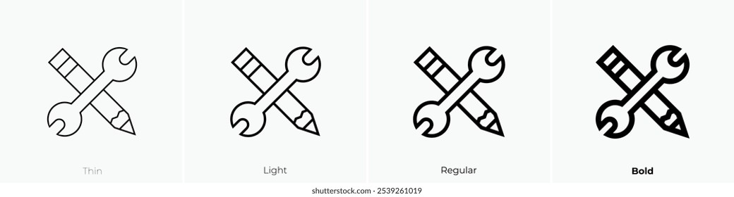 Skills-Symbol. Dünnes, helles Design im regulären und kühlen Stil, einzeln auf weißem Hintergrund