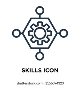 Skills icon vector isolated on white background, Skills transparent sign , thin symbols or lined elements in outline style