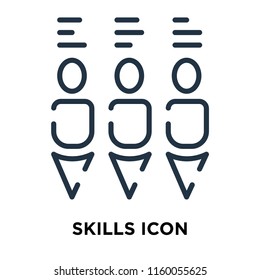 Skills icon vector isolated on white background, Skills transparent sign , line symbol or linear element design in outline style