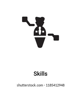 Skills icon vector isolated on white background, logo concept of Skills sign on transparent background, filled black symbol
