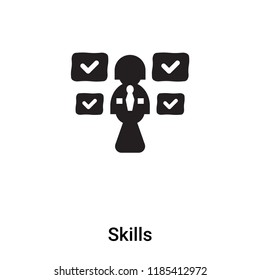 Skills icon vector isolated on white background, logo concept of Skills sign on transparent background, filled black symbol
