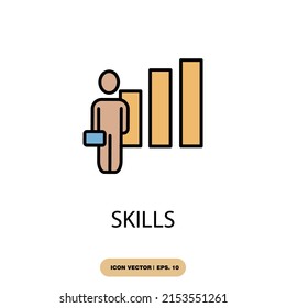 iconos de habilidades símbolos vectores elementos para web infográfica