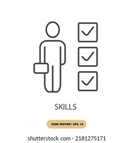 iconos de habilidades símbolos vectores elementos para web infográfica