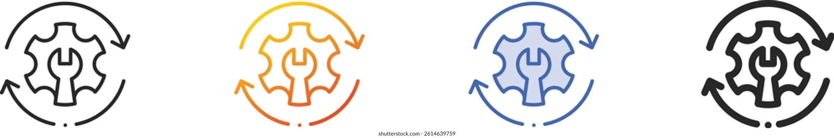 skills icon.Thin Linear, Gradient, Blue Stroke and bold Style Design Isolated On White Background
