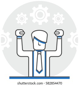 Skills - Infographic Icon Elements from Human Resource Set. Flat Thin Line Icon Pictogram for Website and Mobile Application Graphics.