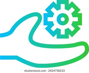 Skills key performance indicator icon with blue and green gradient outline style. development, skill, concept, career, training, management, work. Vector Illustration