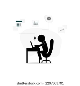 The skills of learning new skill concept vector design