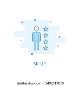 skills line concept. Simple line icon, colored illustration. skills symbol flat design. Can be used for UI/UX