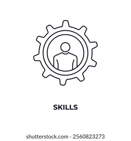 skills outline icon. Linear vector from human resources concept. Thin line skills icon isolated on white background