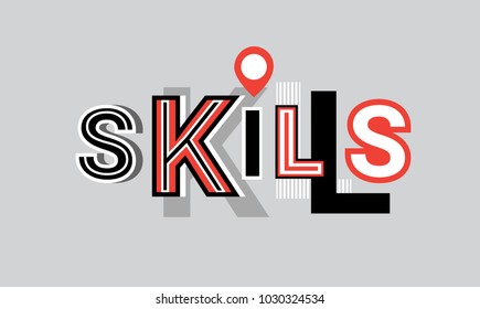 Skills Personal Development Web Banner Abstract Template Background Vector Illustration